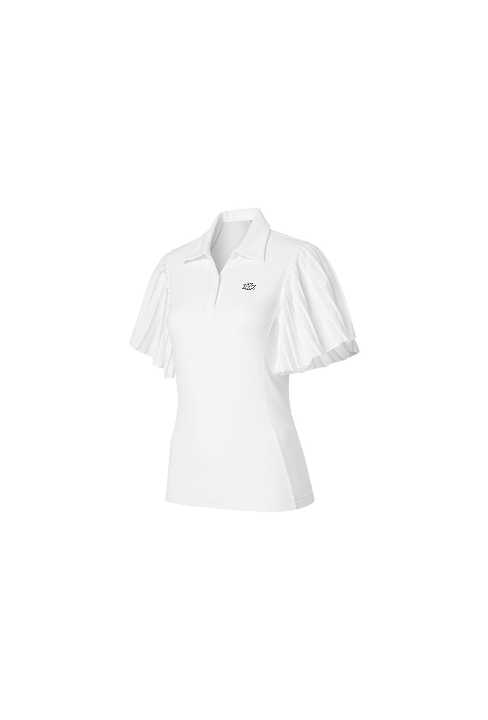Pleated Polo Short Sleeve - White