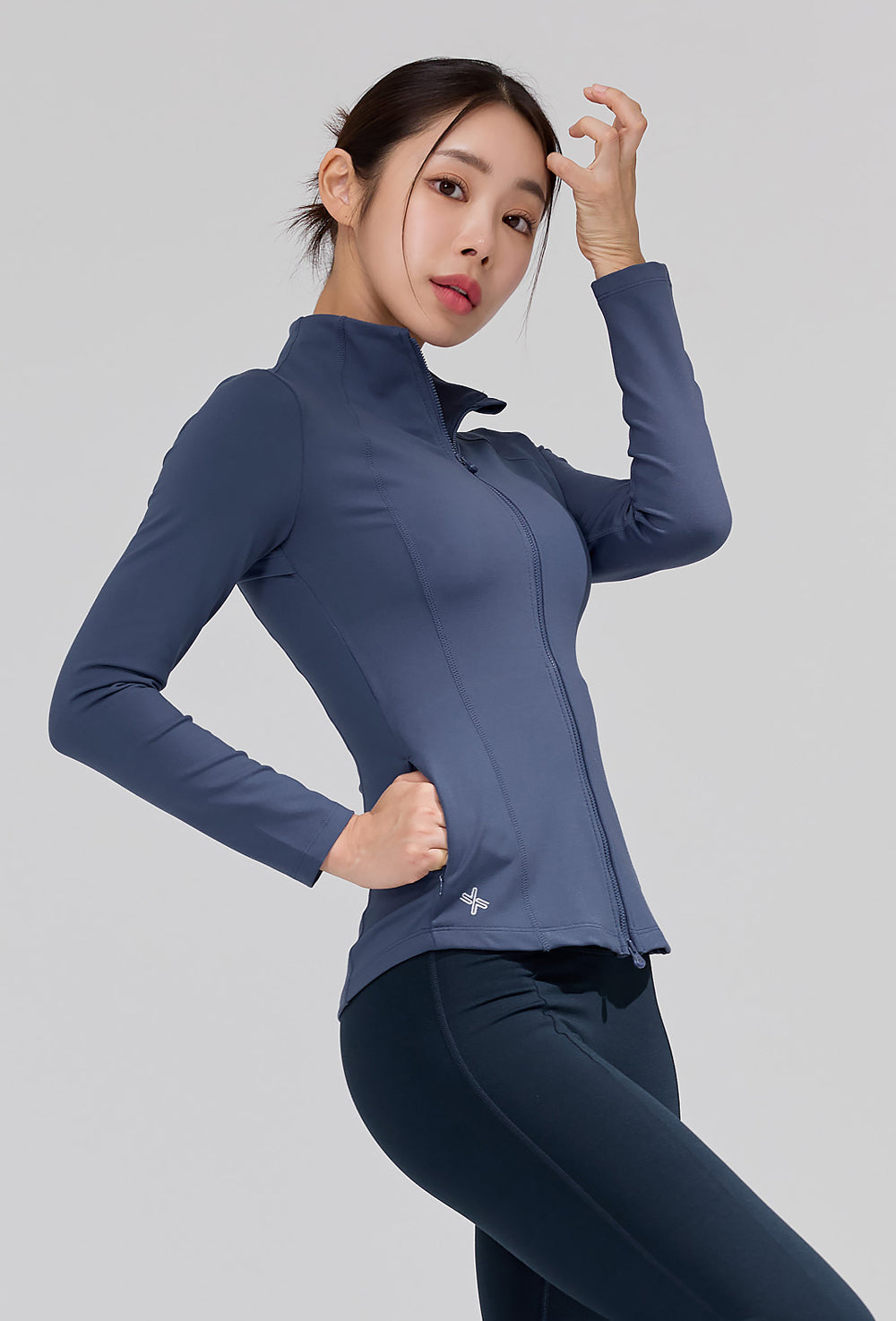 XELLA Intention Slim Fit Zip-up Jacket - Gray Blue