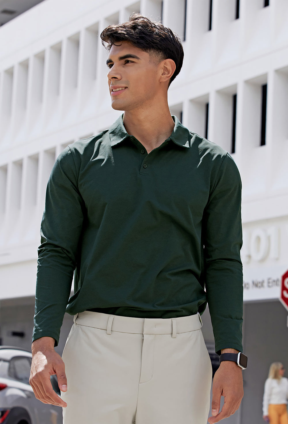 Ecodex Men's Polo Long Sleeve - Green
