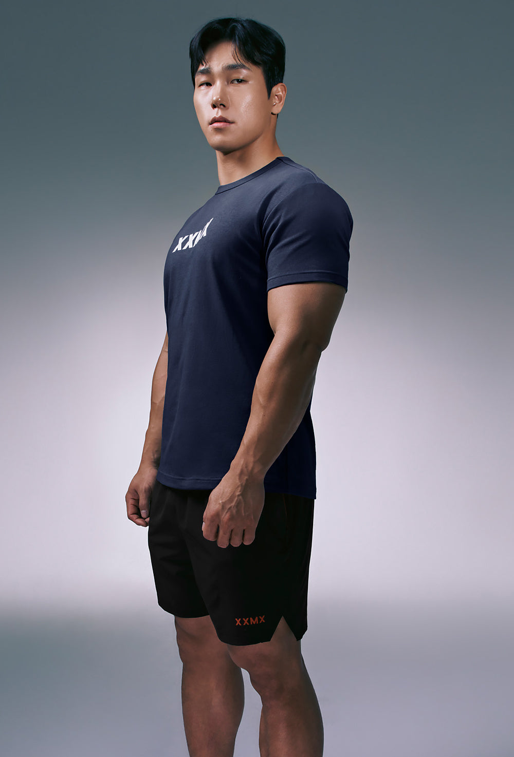 Muscle Fit Dual Light Short Sleeve - Navy