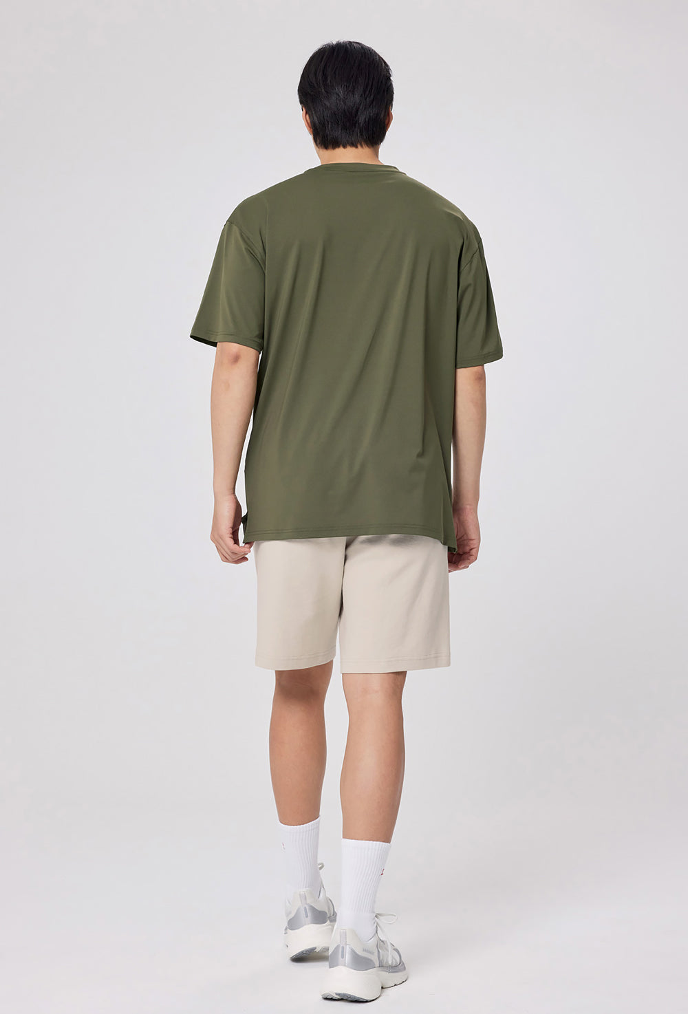 Men Ice Feather Overfit Short Sleeve - Wind Khaki