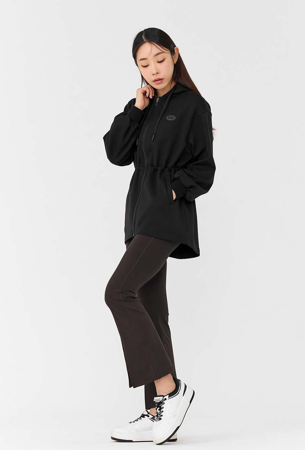 XELLA Intention Napping Boots Cut Slit Pants - Hot Chocolate