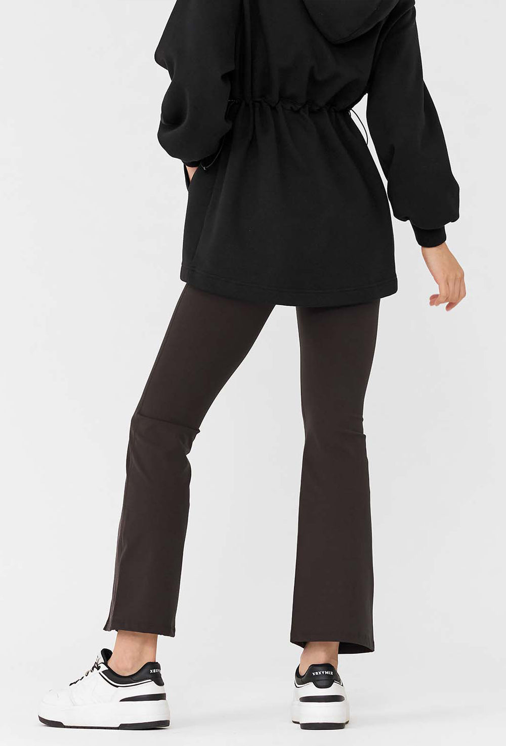 XELLA Intention Napping Boots Cut Slit Pants - Hot Chocolate