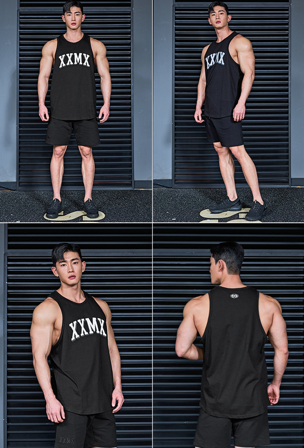 Pure Cotton Arch Logo Sleeveless - Black