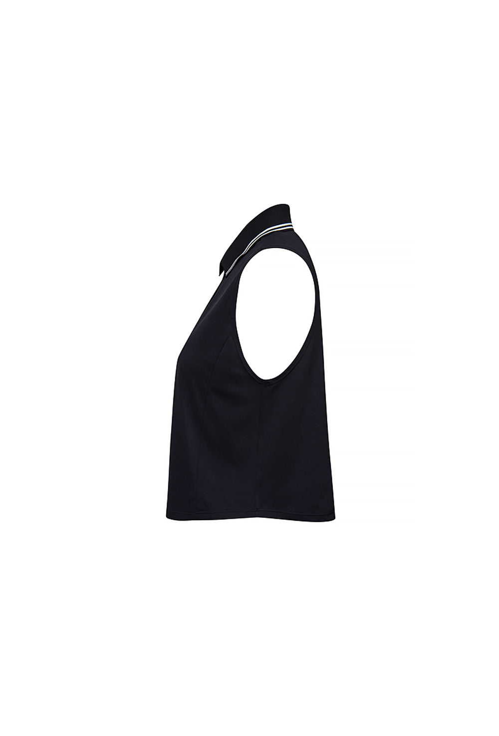 Pique Collar Sleeveless - Black