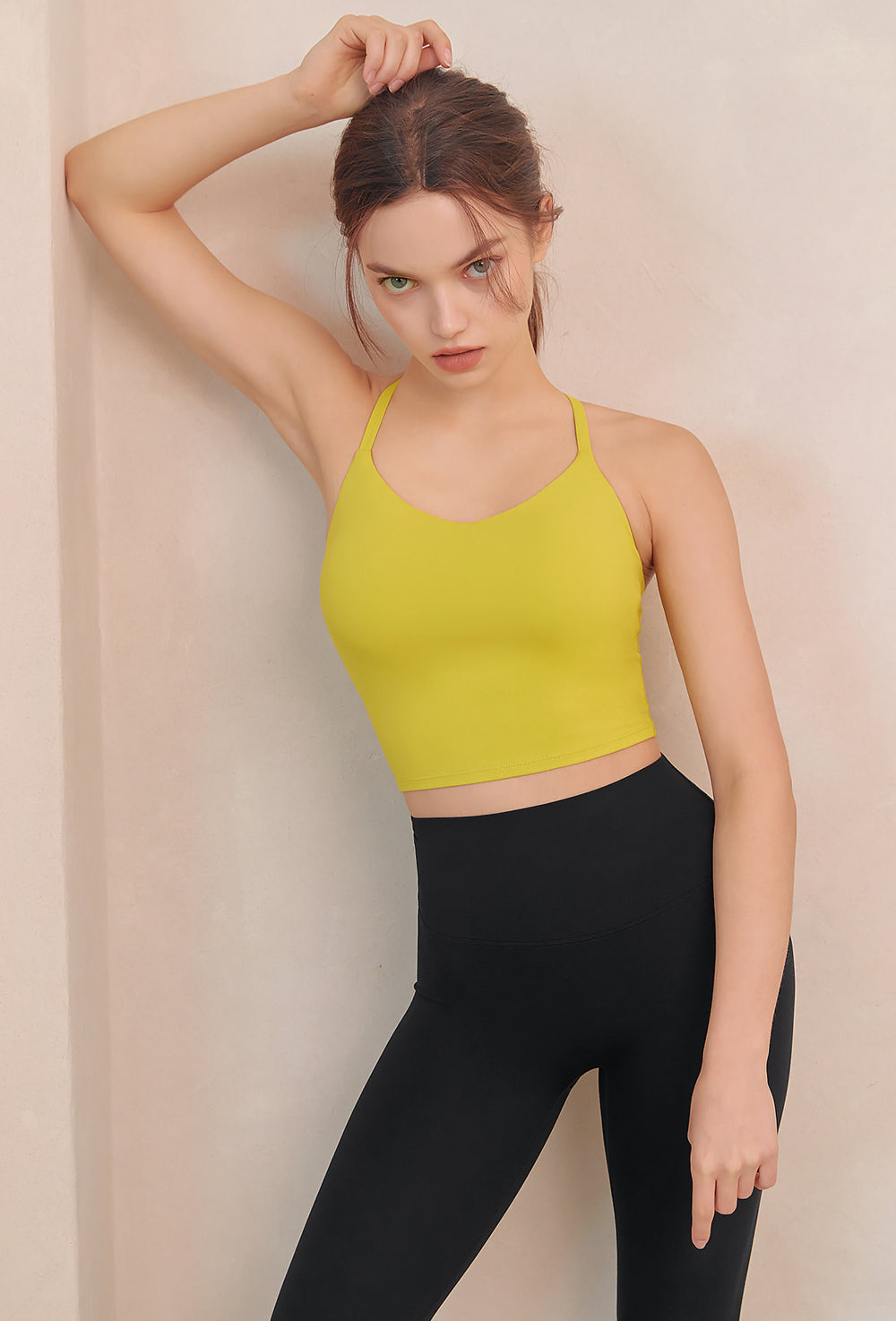 Back Line Bra Top - Ash Yellow