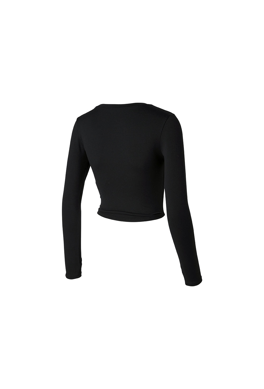 Cotton Like Finger Hole Long Sleeve - Black