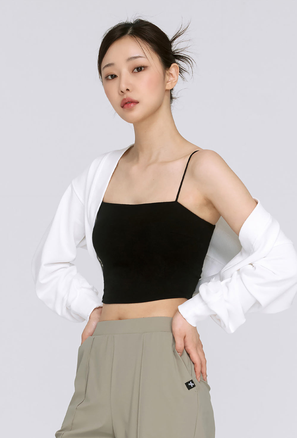 Kelly String Crop Top - Black