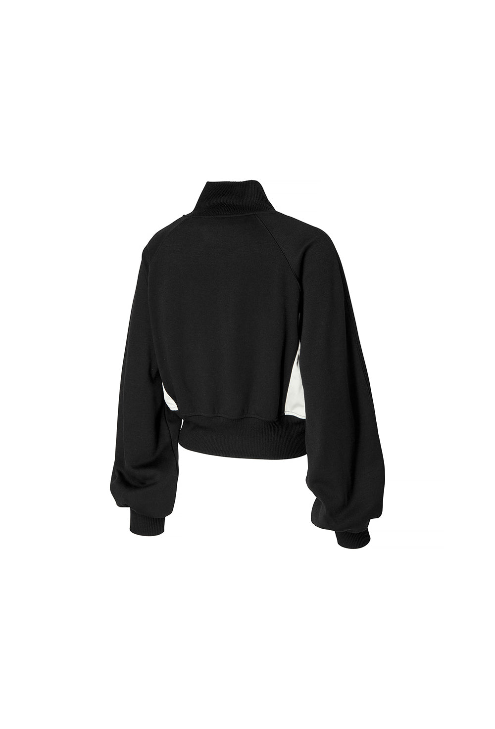 Mellow Color Block Zip-Up Jacket - Black
