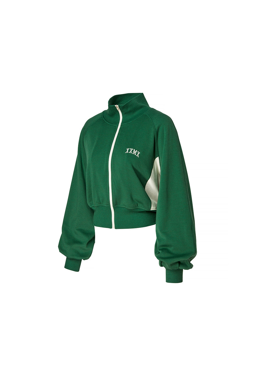 Mellow Color Block Zip-Up Jacket - Earth Green