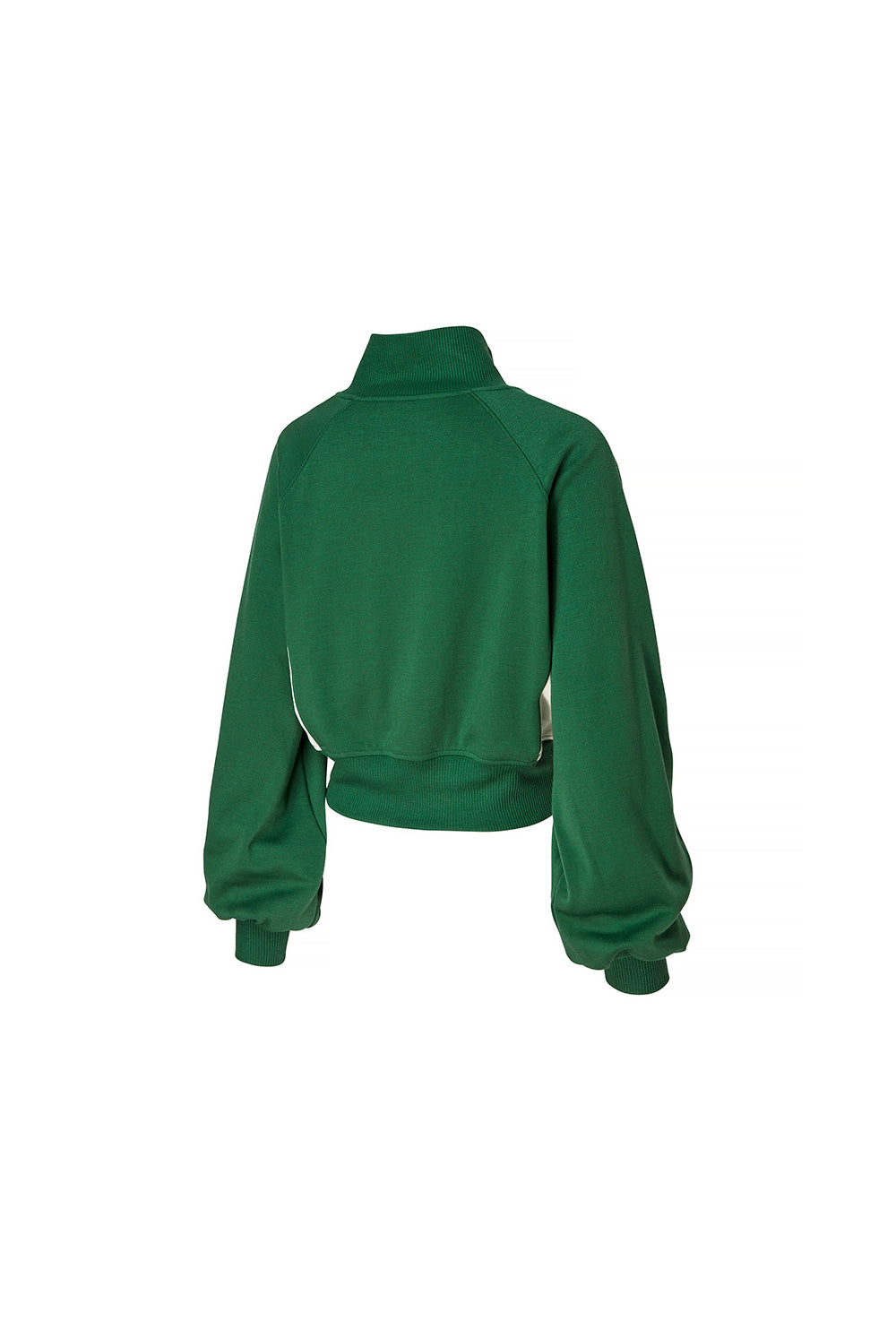 Mellow Color Block Zip-Up Jacket - Earth Green
