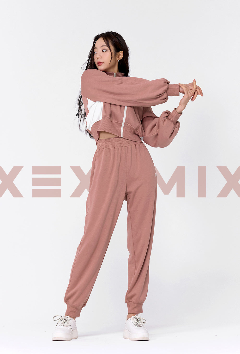 Mellow Color Block Zip-Up Jacket - Baroque Rose