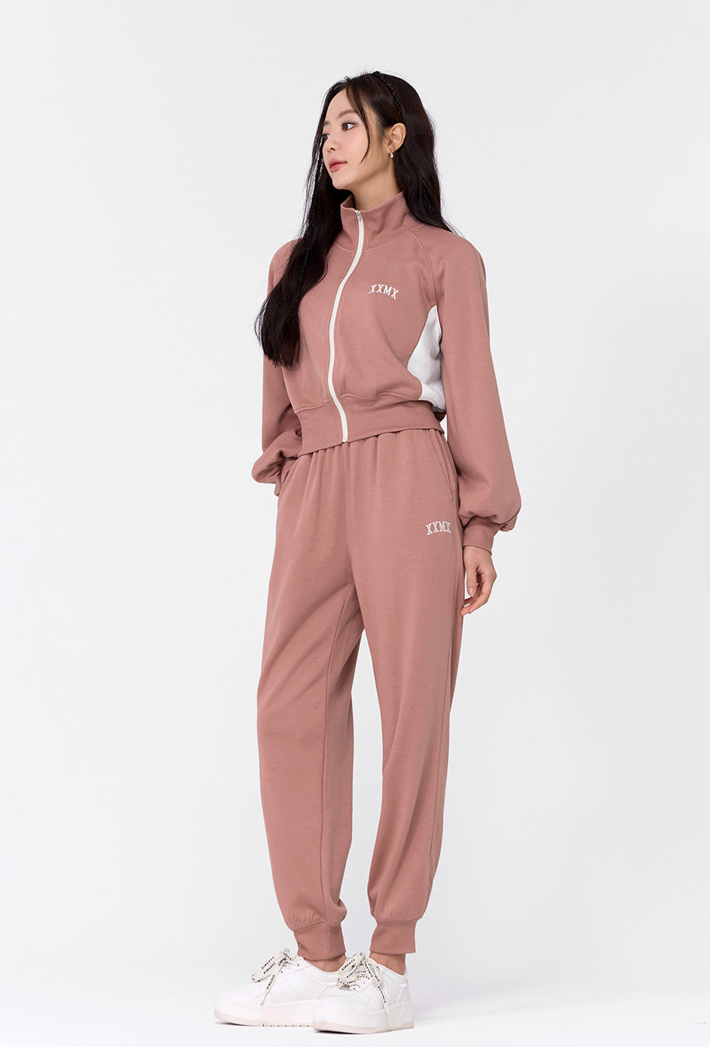 Mellow Color Block Zip-Up Jacket - Baroque Rose