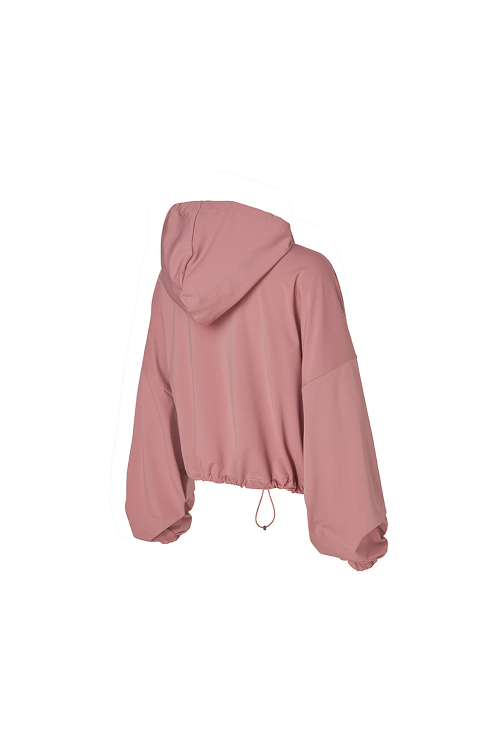 High-Tension Loose-Fit Cropped Hoodie - Faded Rose