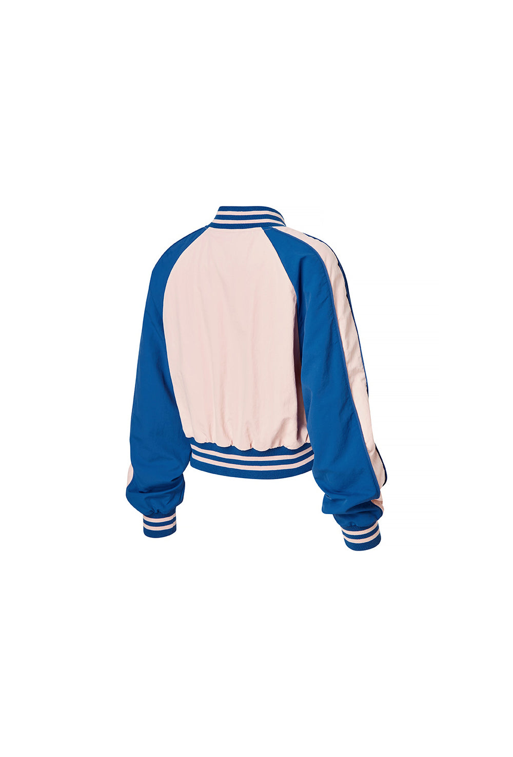 Woven Crop Varsity Jacket - Whale Pink