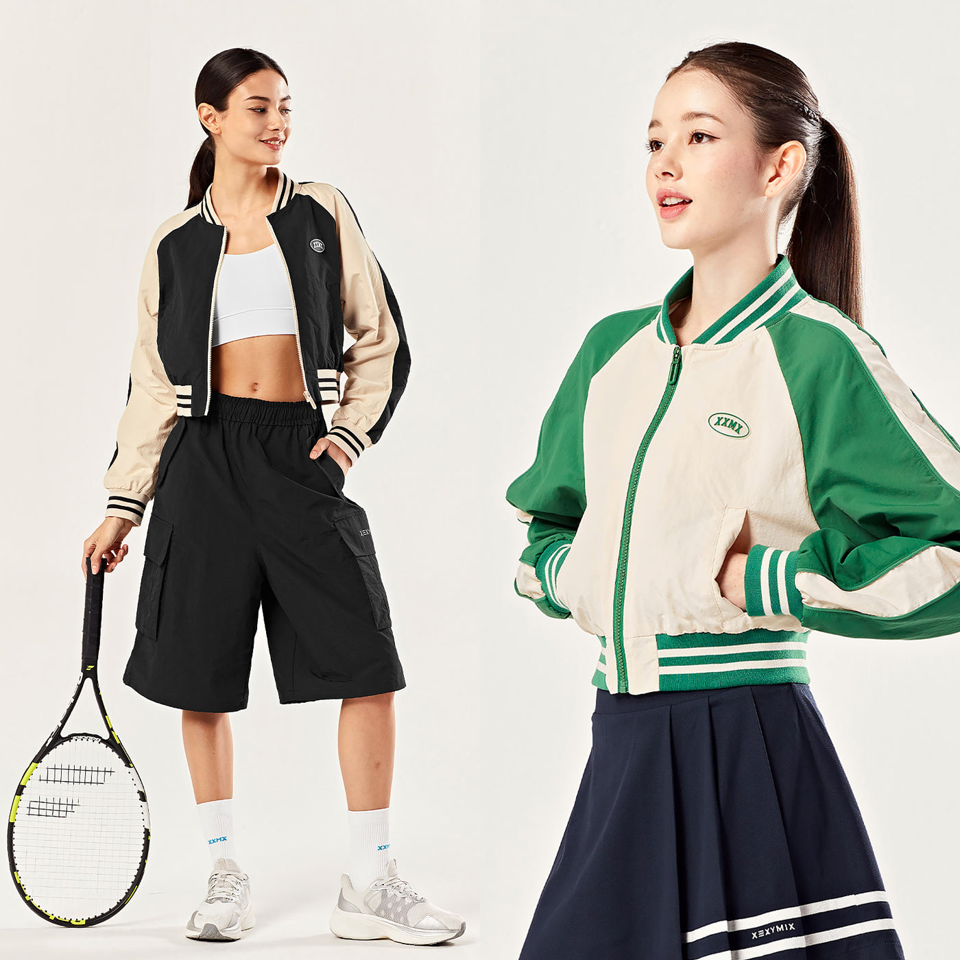 ACBikinis Crystallized Wings Cropped Varsity Jacket