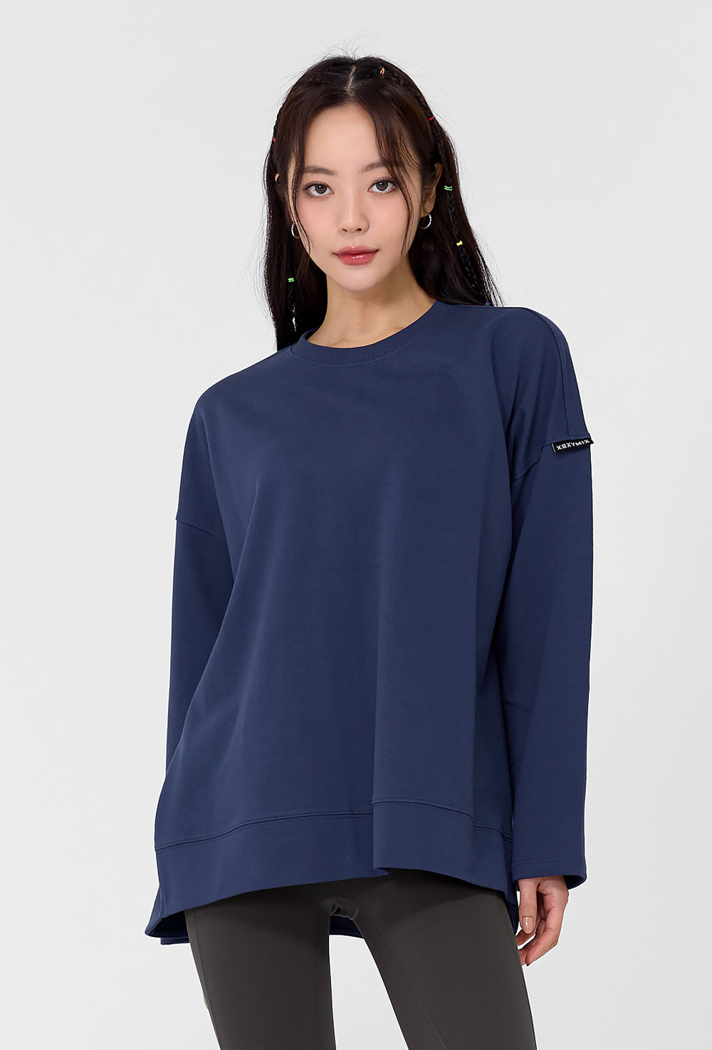 Cotton Cover Loose Fit T-Shirt - Moss Navy