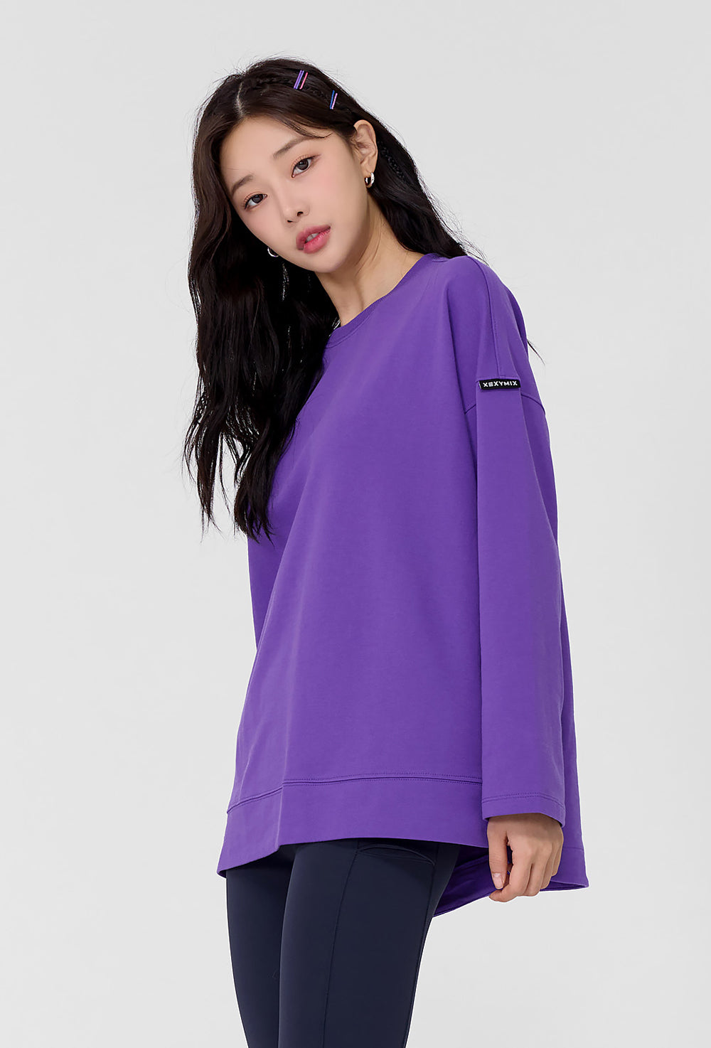 Cotton Cover Loose Fit T-Shirt - Berry Purple