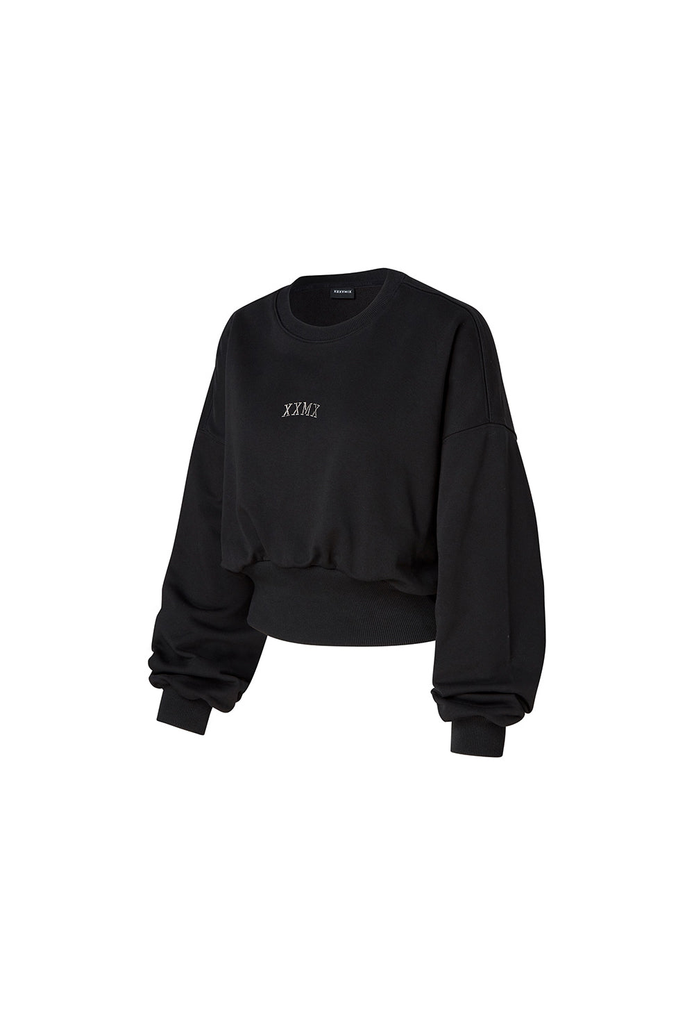 Wide Banding Crop Sweatshirt - Black