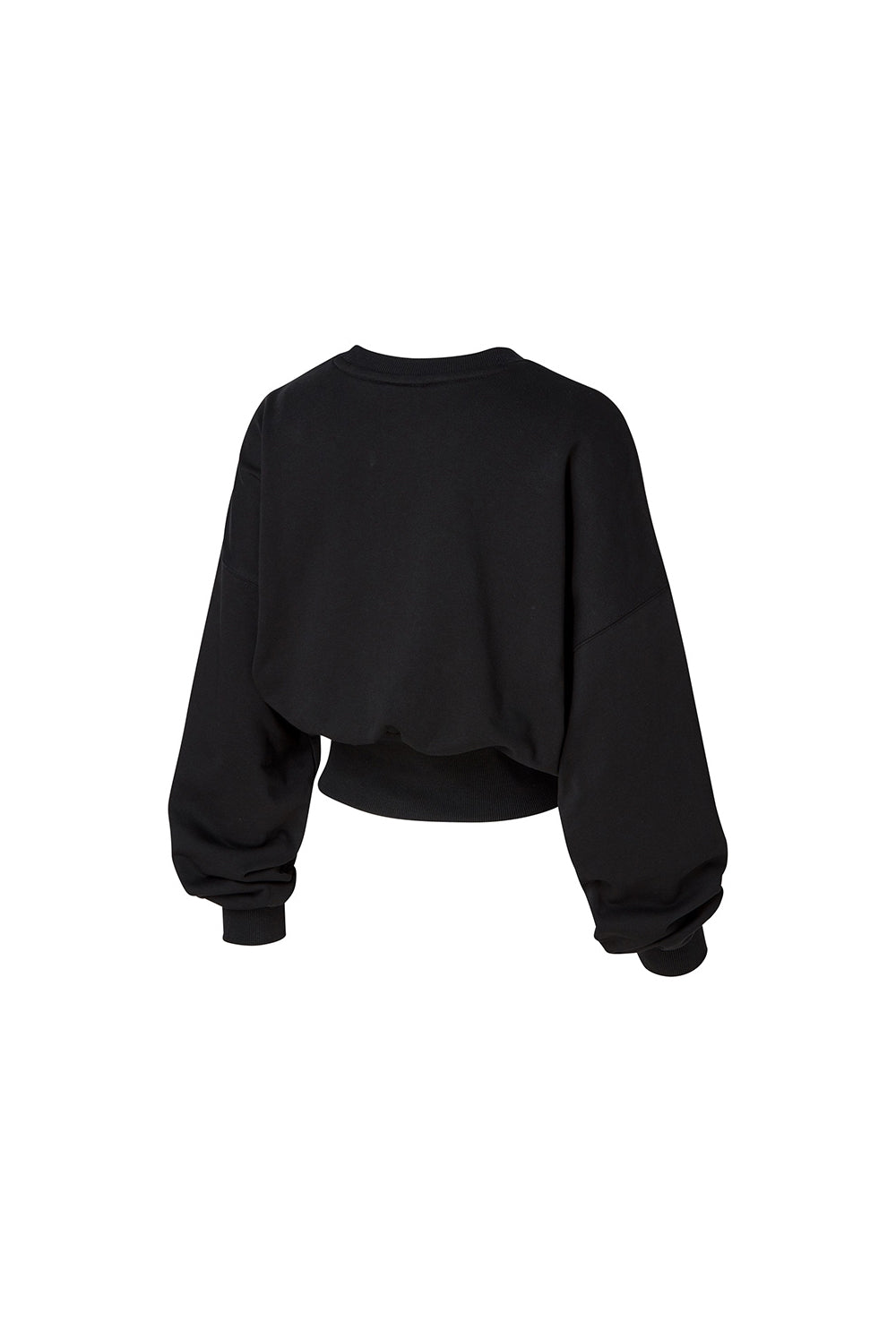 Wide Banding Crop Sweatshirt - Black
