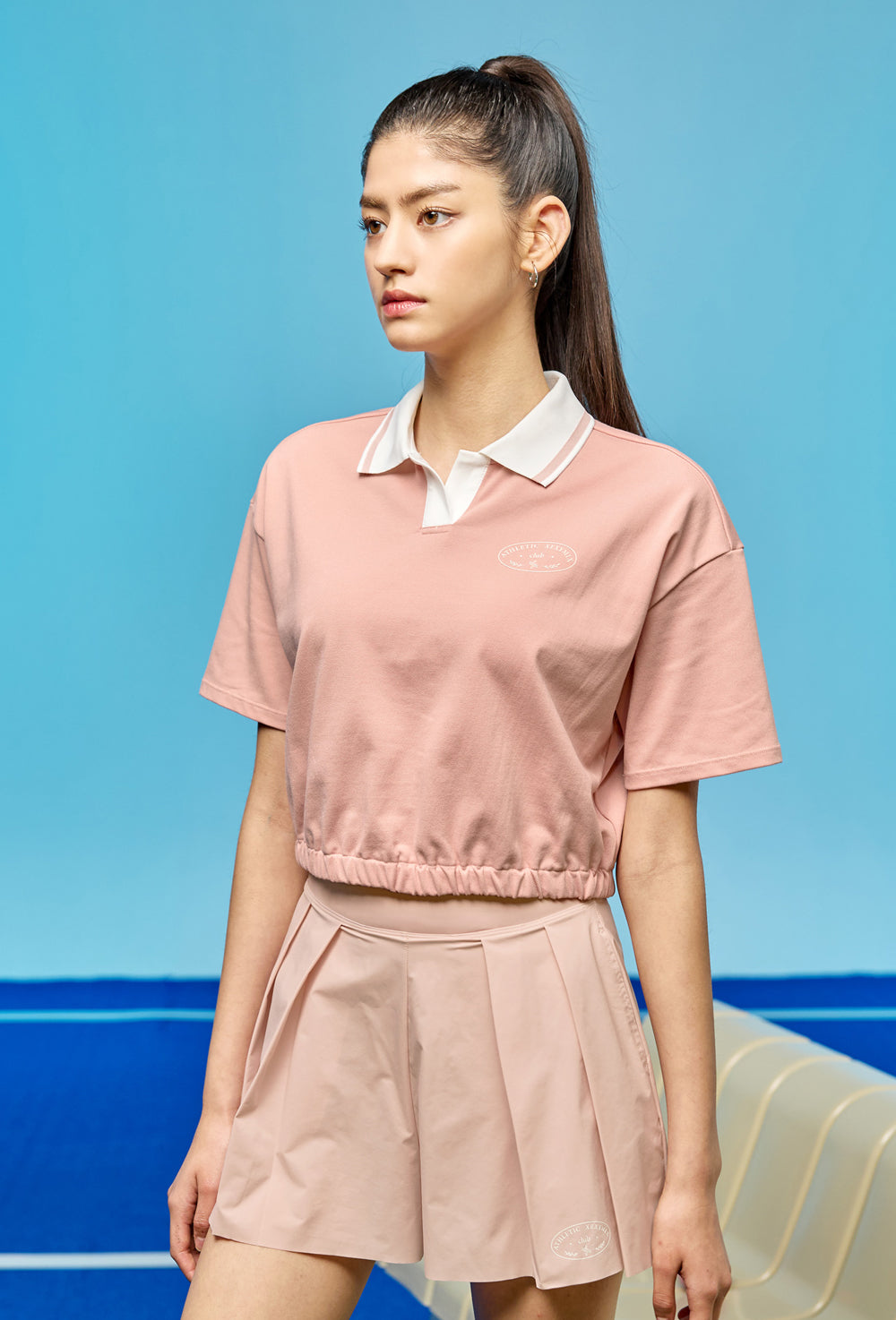 Pleated Banding Shorts - Sand Pink