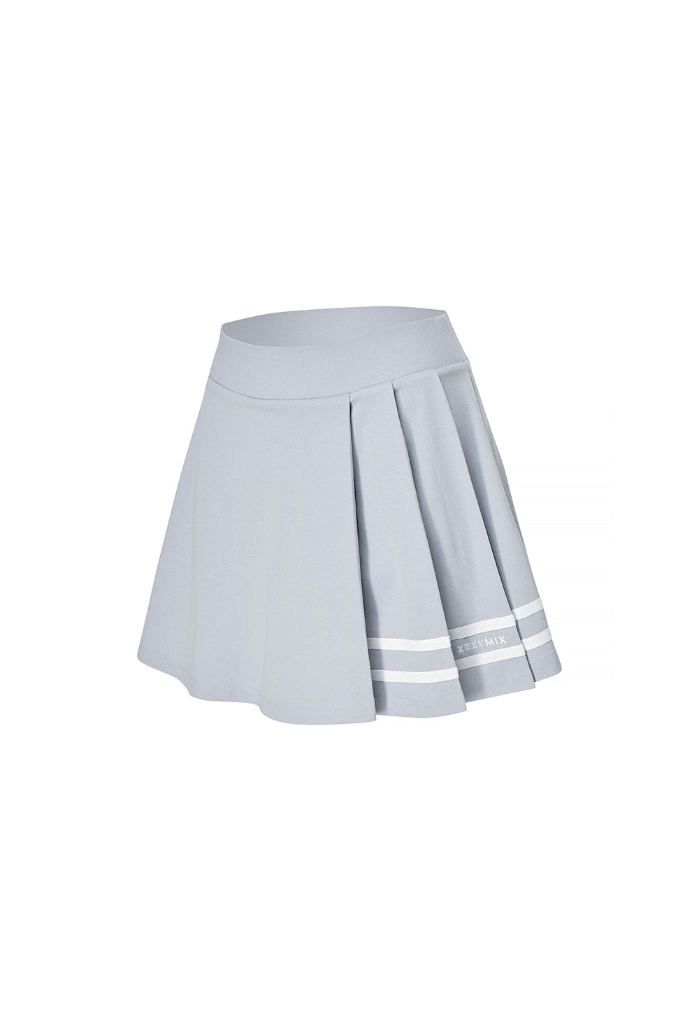 Side Pleated Pique Skirt - Lazy Blue