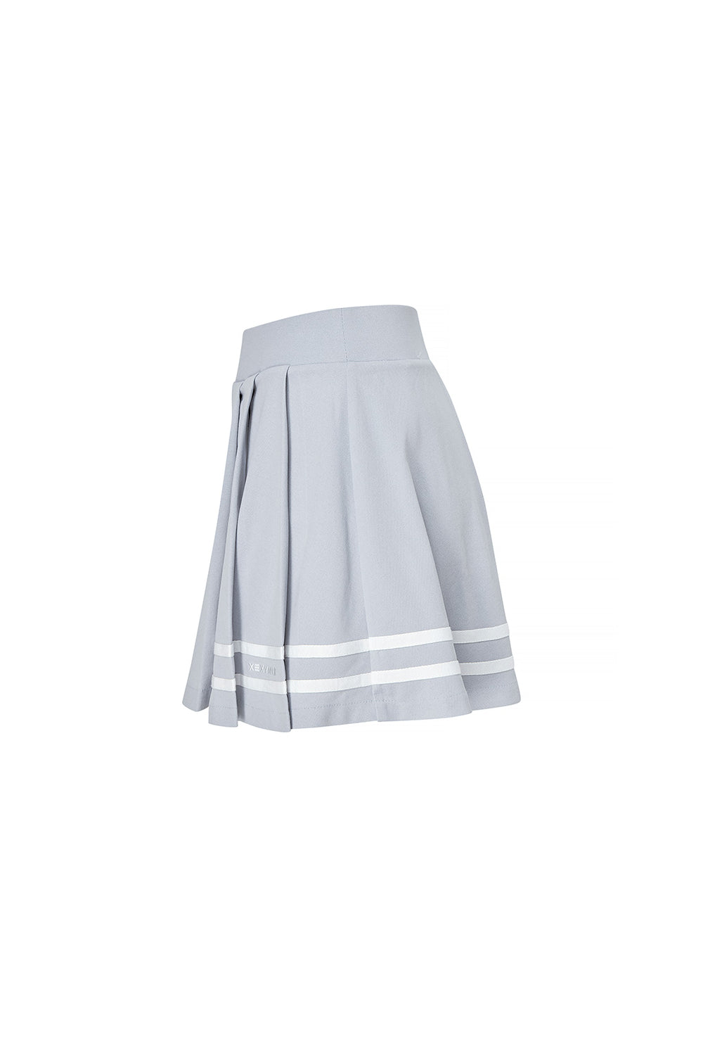 Side Pleated Pique Skirt - Lazy Blue