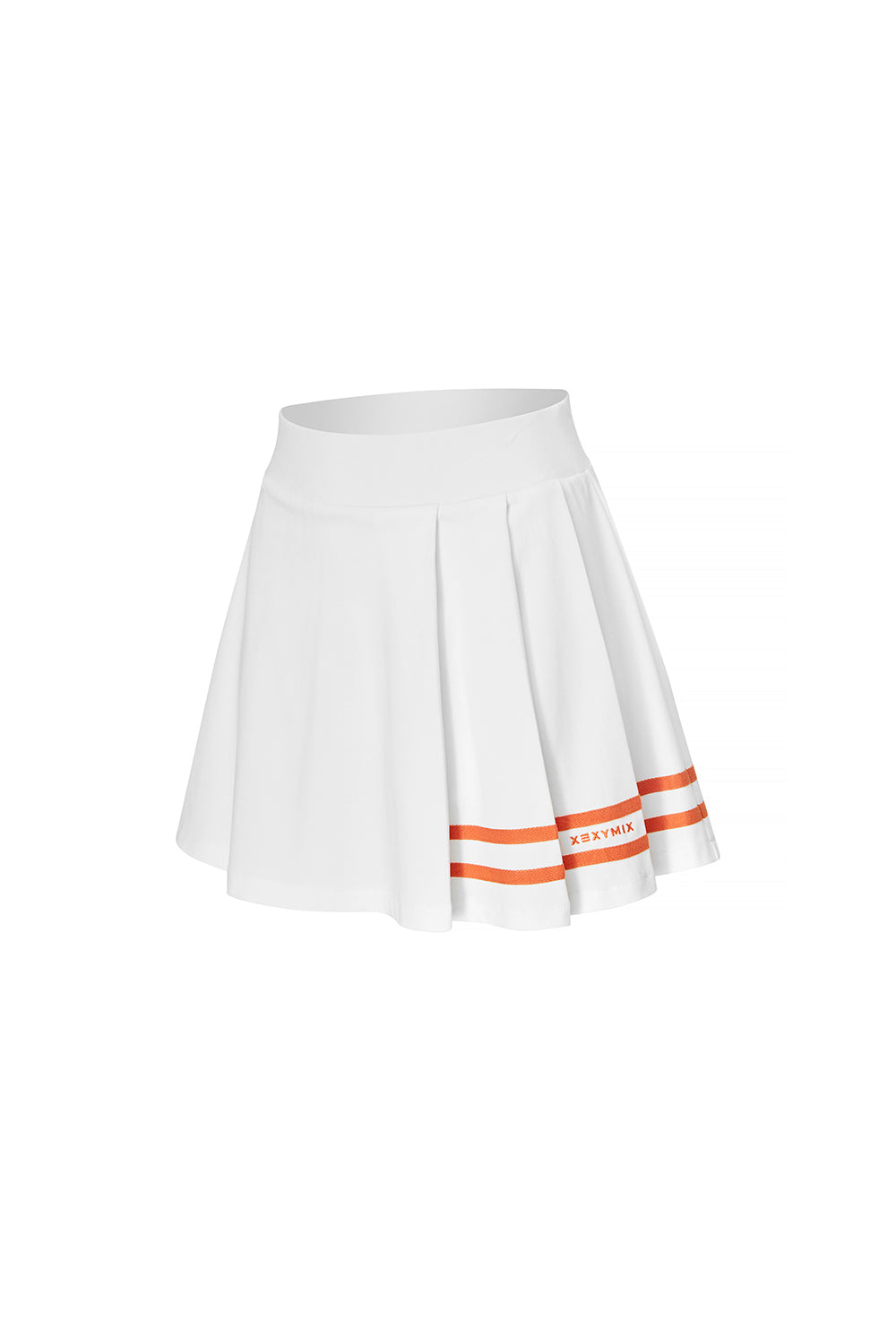 Side Pleated Pique Skirt - Ivory