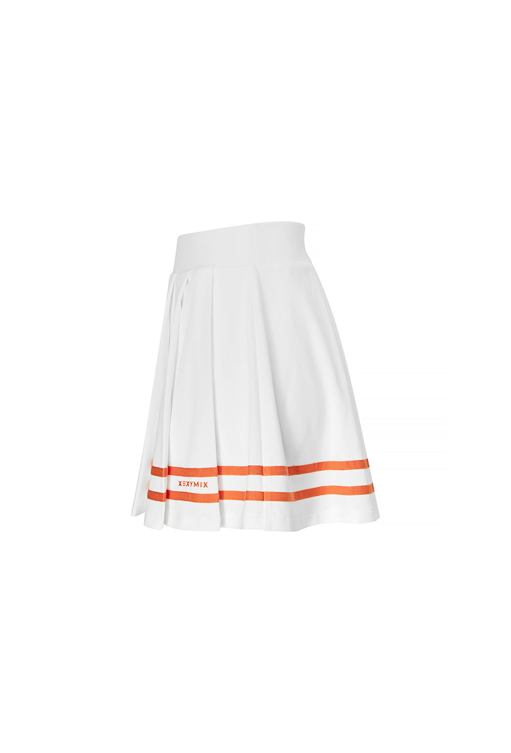 Side Pleated Pique Skirt - Ivory