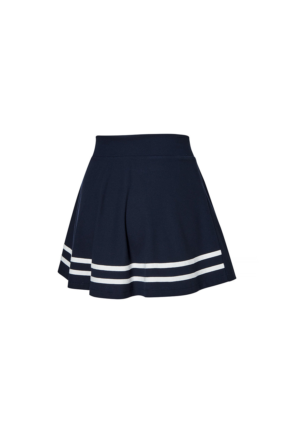 Side Pleated Pique Skirt - Edith Navy