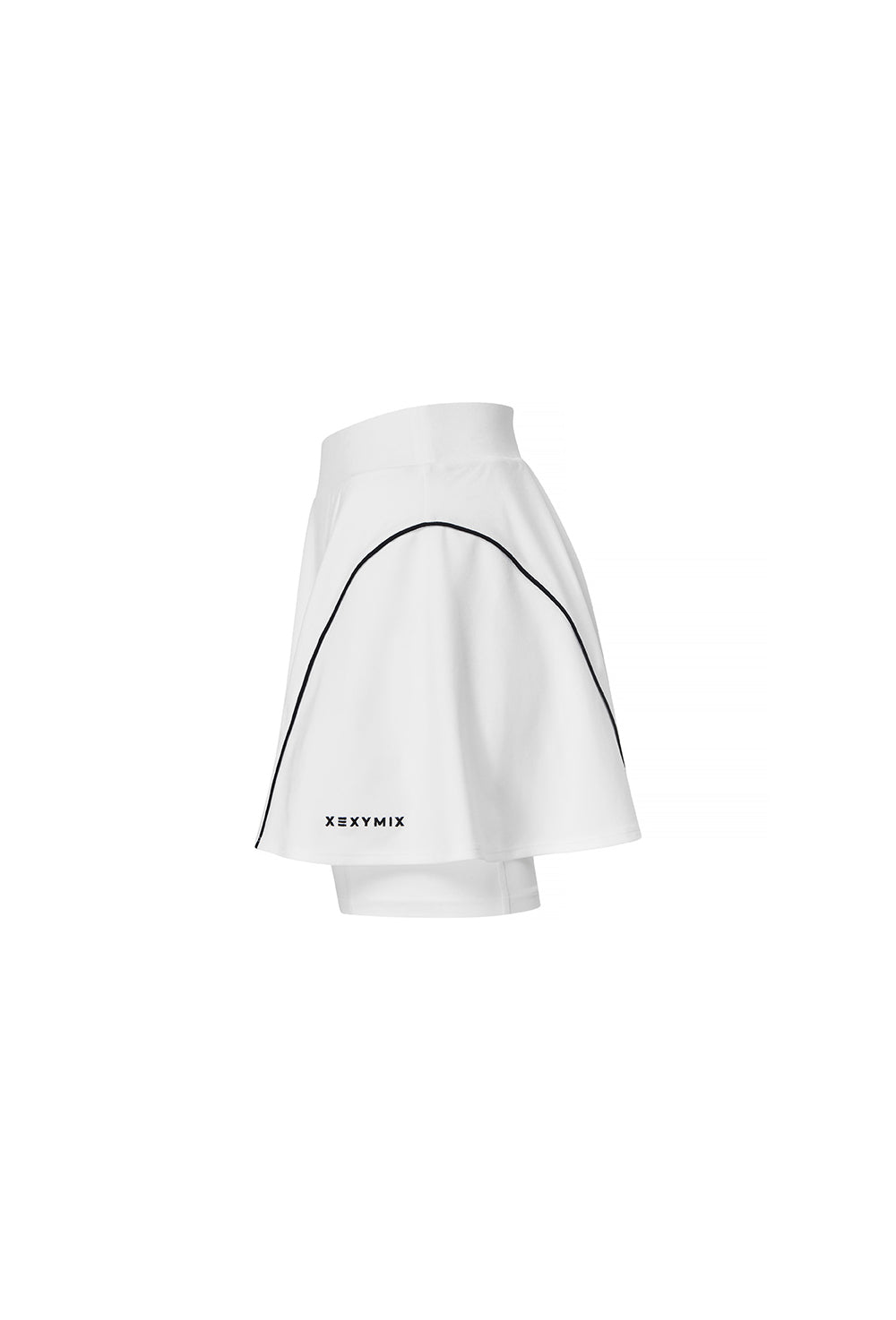 Line Piping Flare Skirt - White