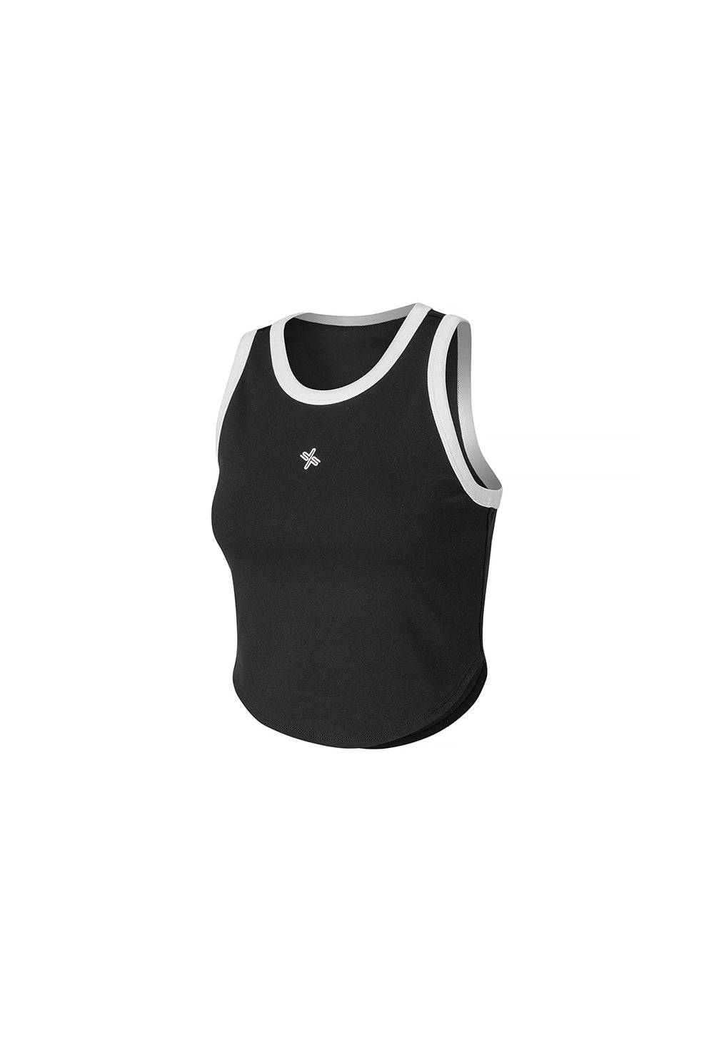 Smooth Cotton Color Block Sleeveless - Black