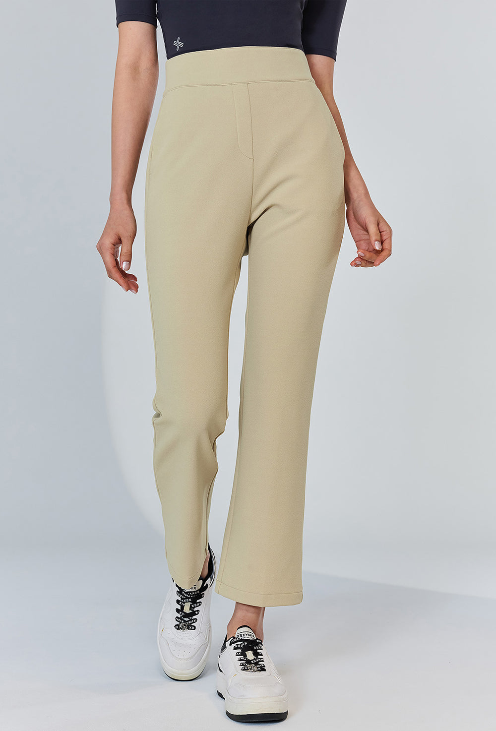 Stretch Banding Napping Bootscut Slacks - Champaign Beige