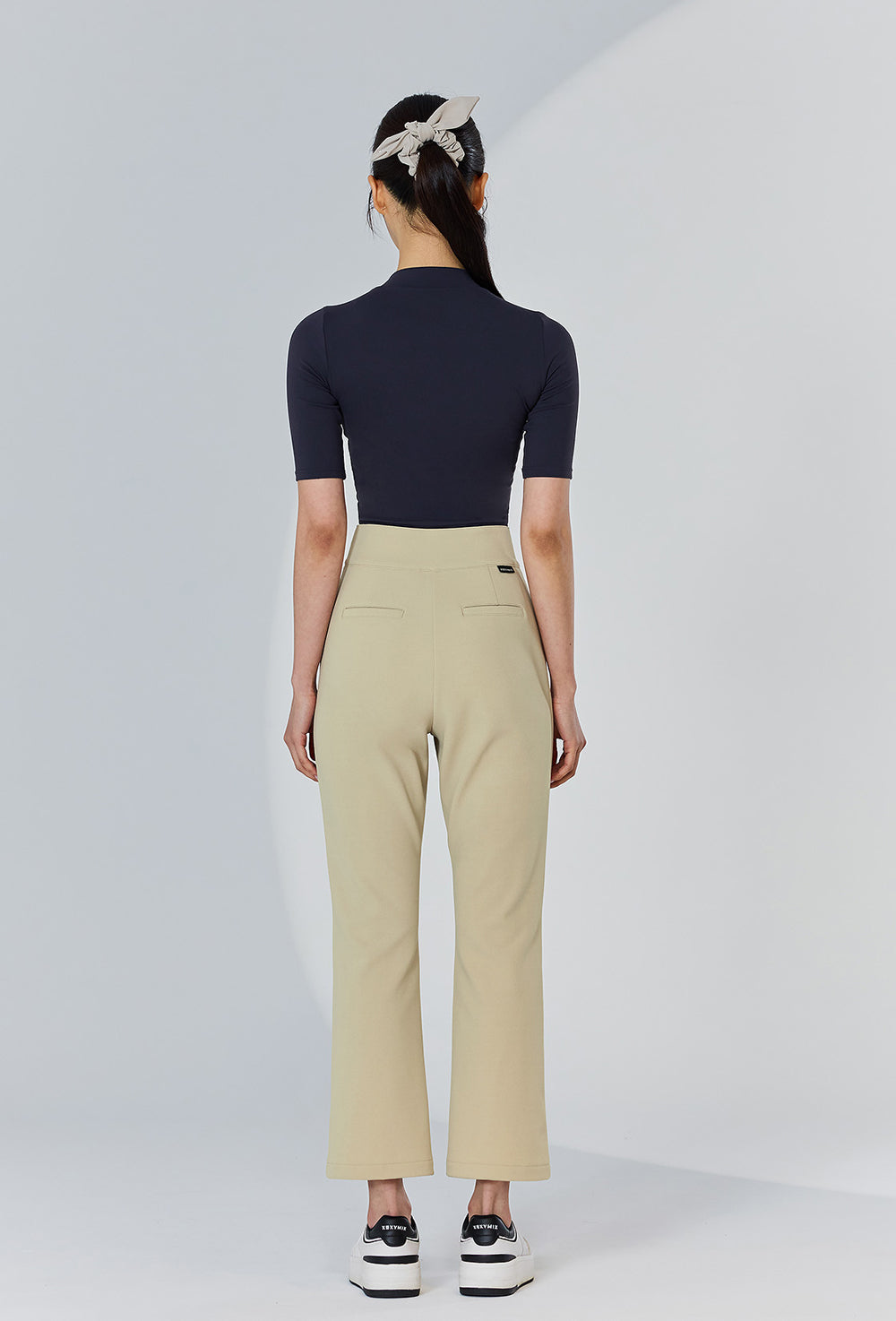 Stretch Banding Napping Bootscut Slacks - Champaign Beige