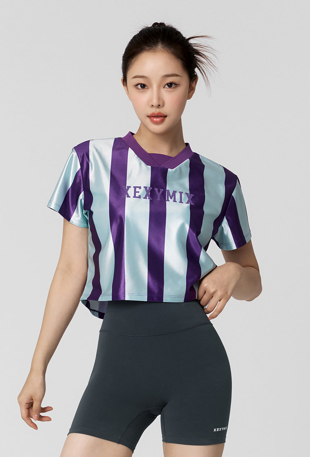 Color Block Jersey Short Sleeve - Bloom Purple