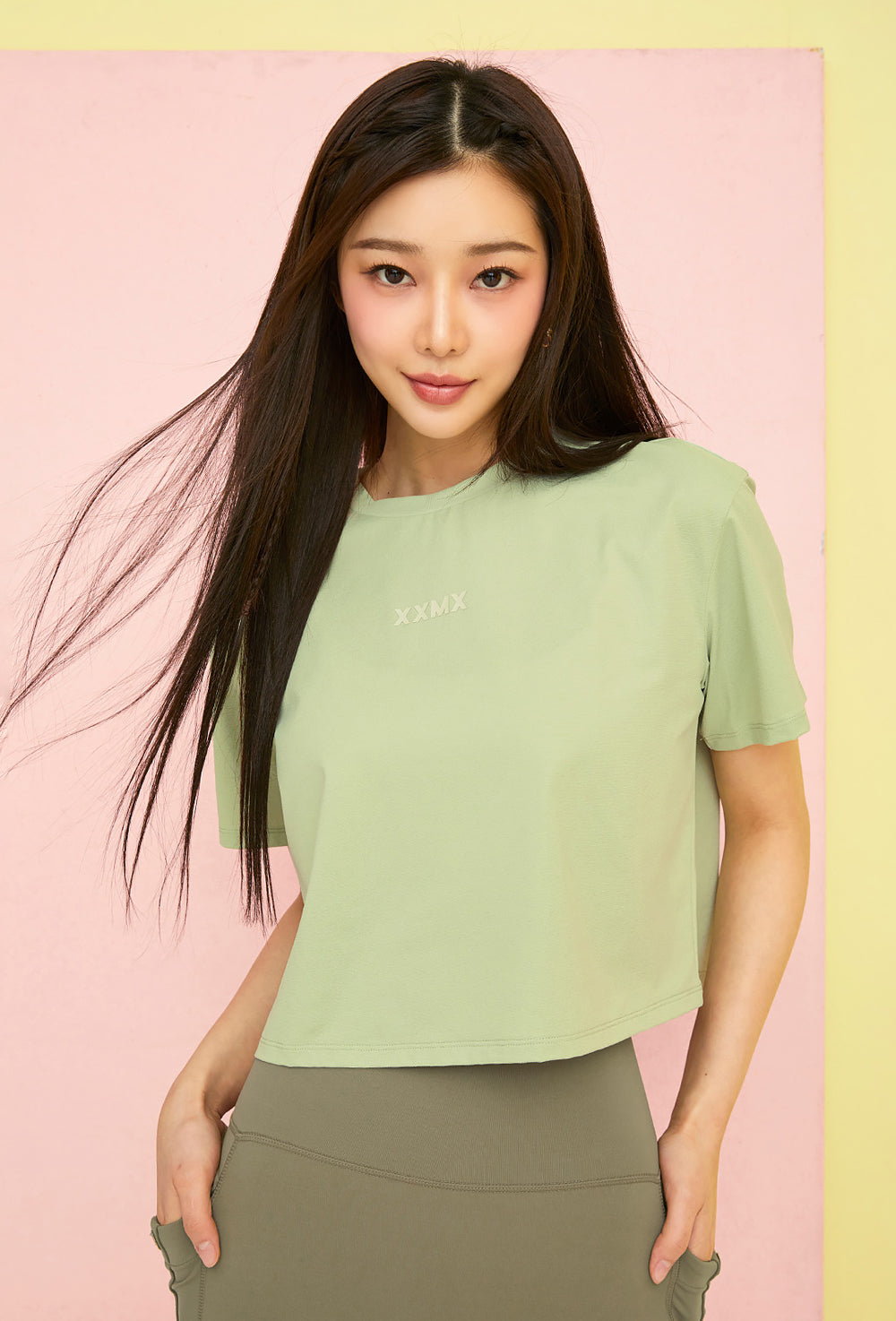 Eco Dex Crop Short Sleeve - Milk Green