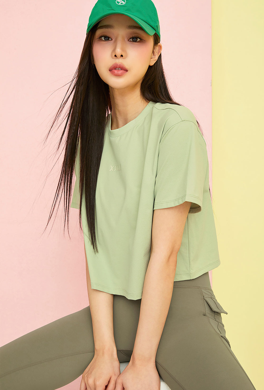 Eco Dex Crop Short Sleeve - Milk Green