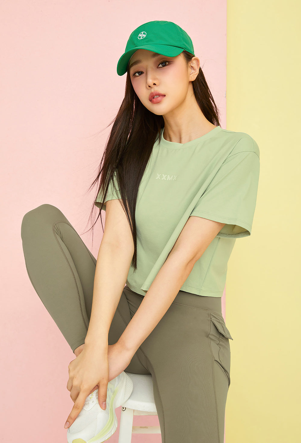 Eco Dex Crop Short Sleeve - Milk Green