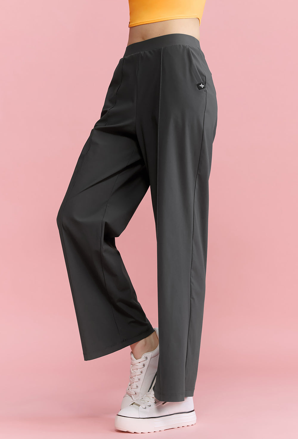 Tricot Pintuck Wide Pants - Stella Gray