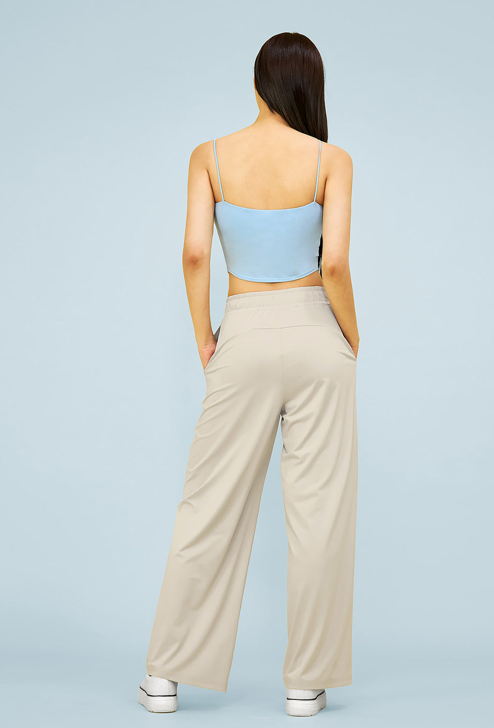 Medium Feather Cooling Wide Pants - Mist Beige