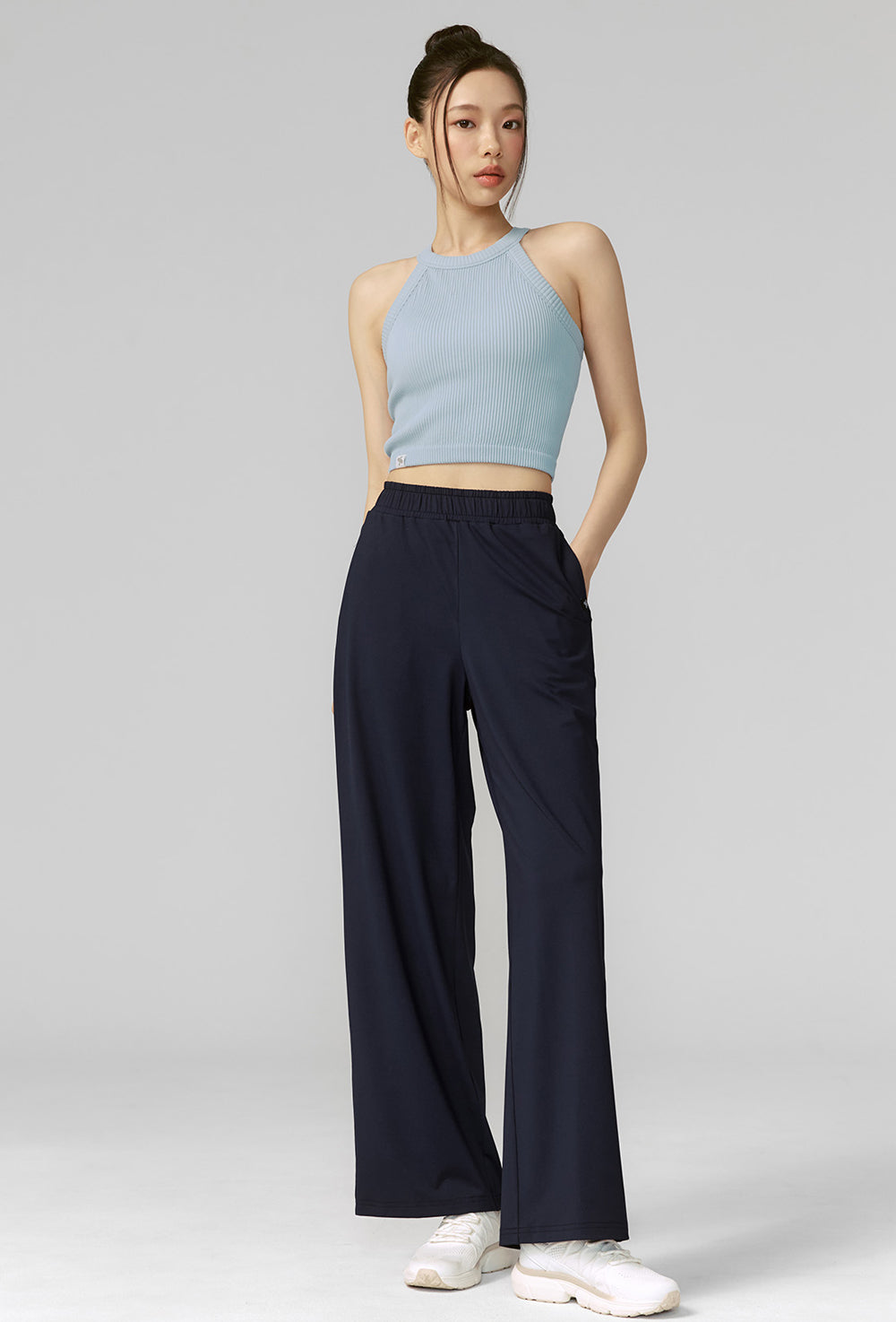 Medium Feather Cooling Wide Pants - Rusty Navy