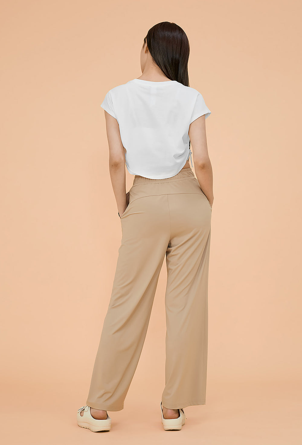 Medium Feather Cooling Wide Pants - Peanut Beige