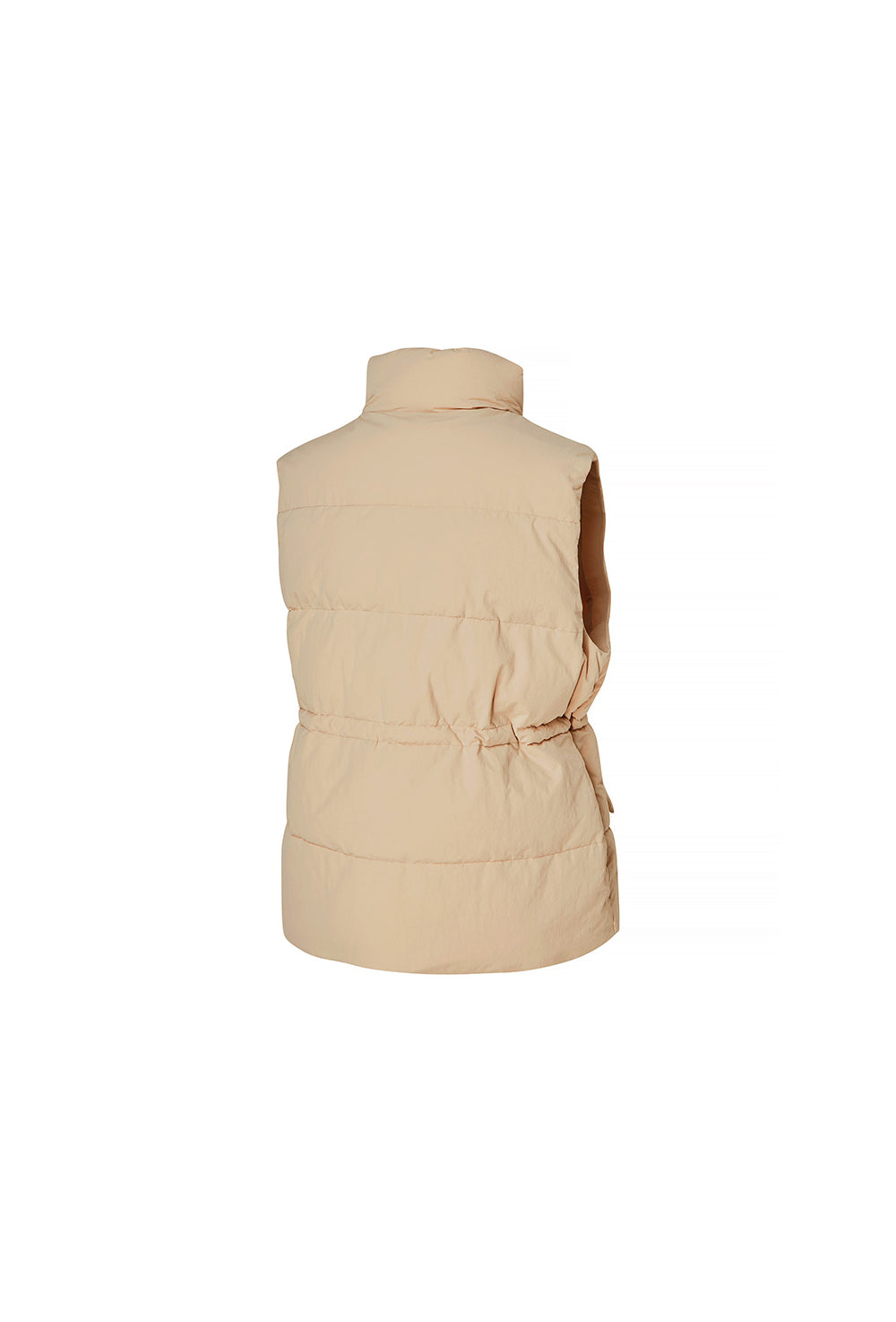 High Neck Over Fit Padded Vest - Dry Beige