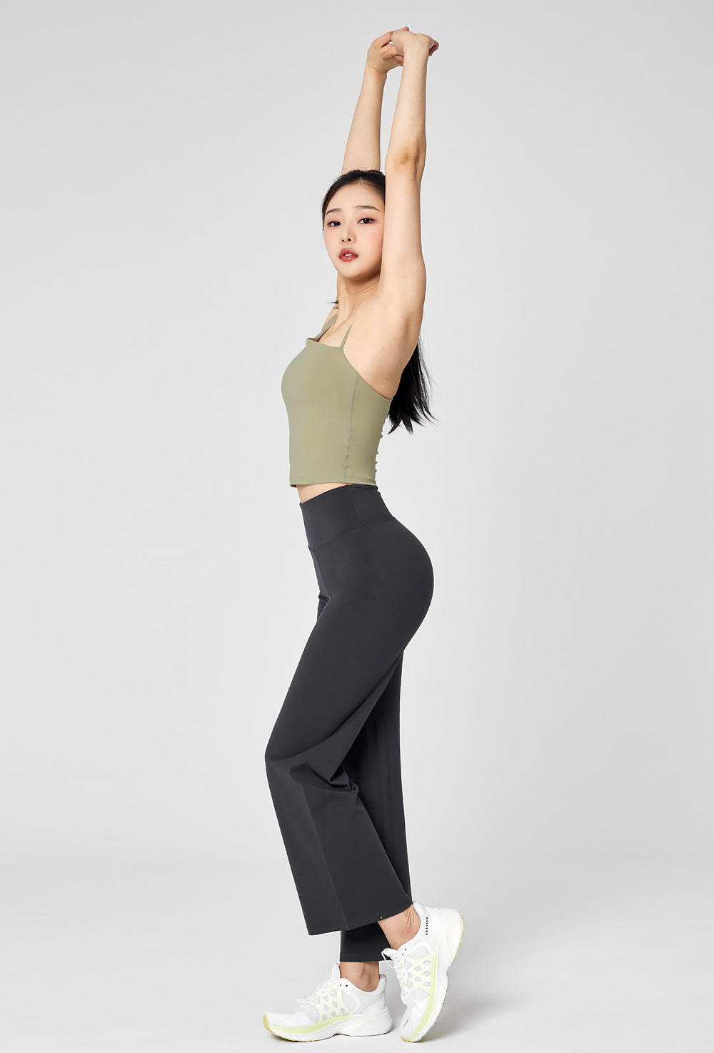 Unbalance Strap Crop Top - Sage Green