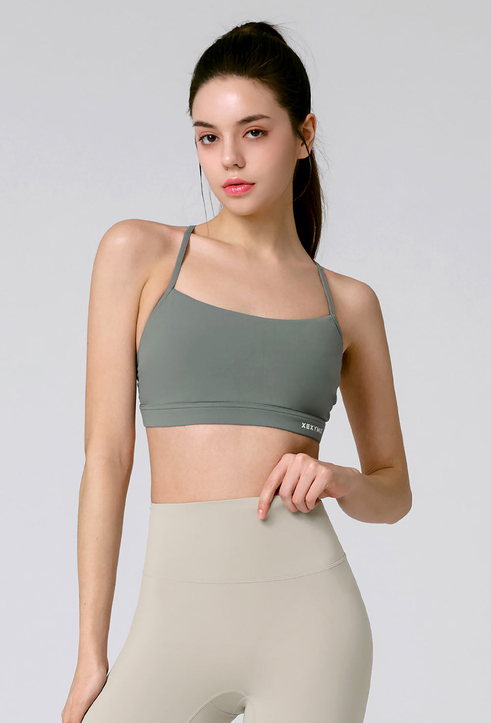 Comfort Up Cross Back Bra Top - Sage Brush Green