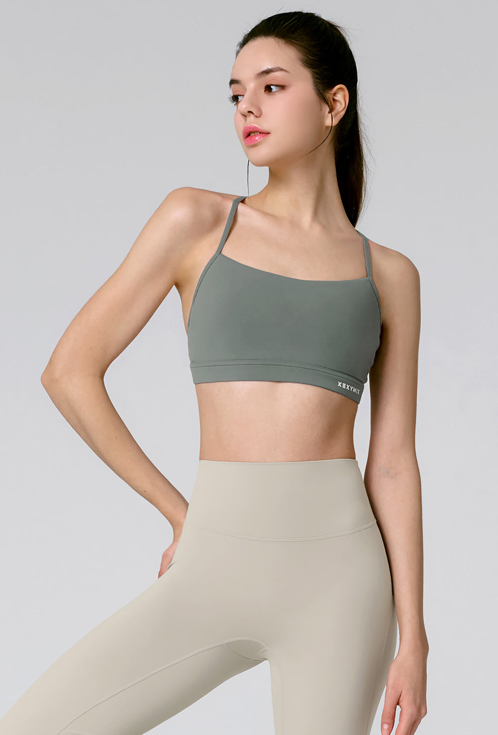 Comfort Up Cross Back Bra Top - Sage Brush Green