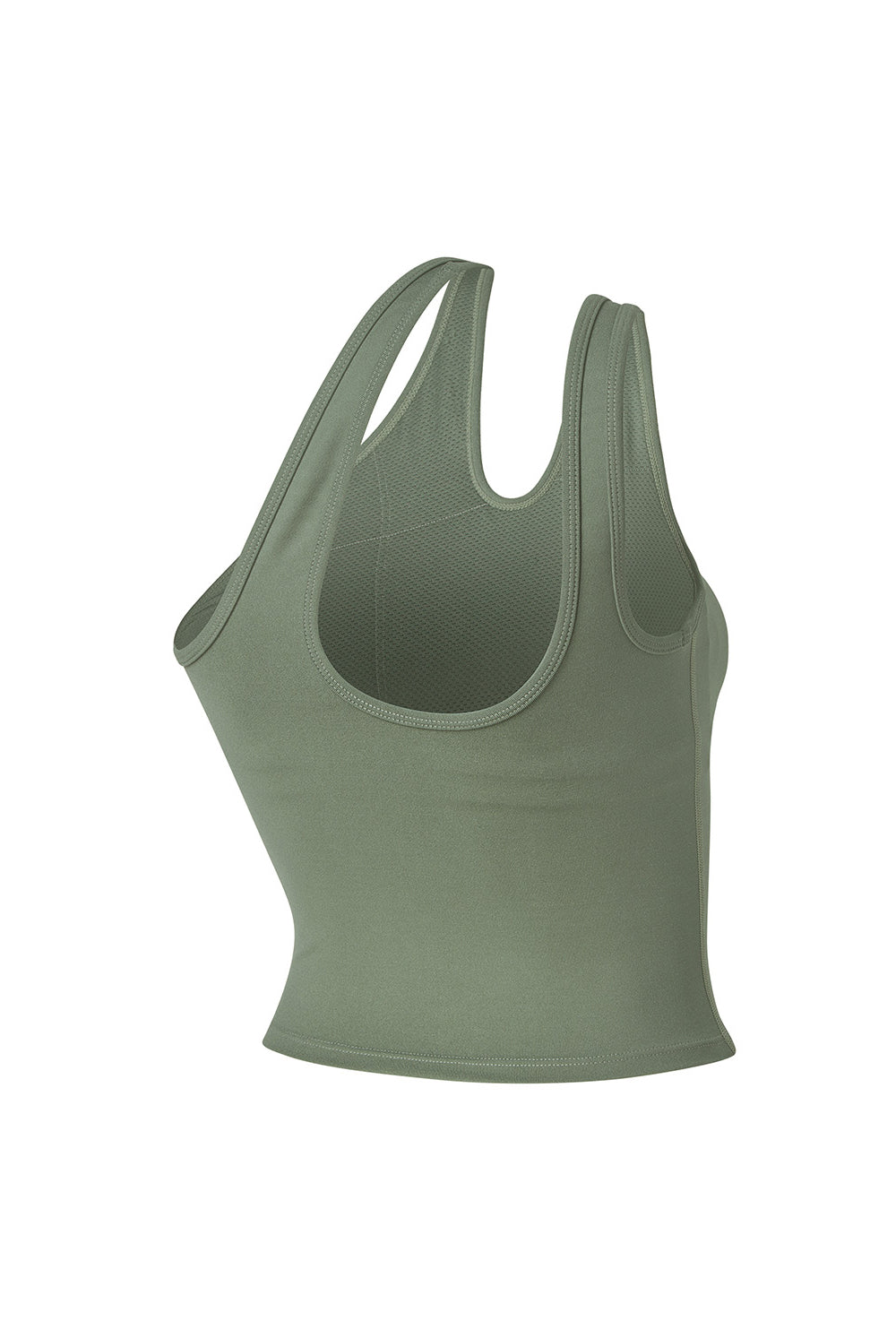 XELLA Intension Cut Out One Shoulder Bra Top - Oil Green