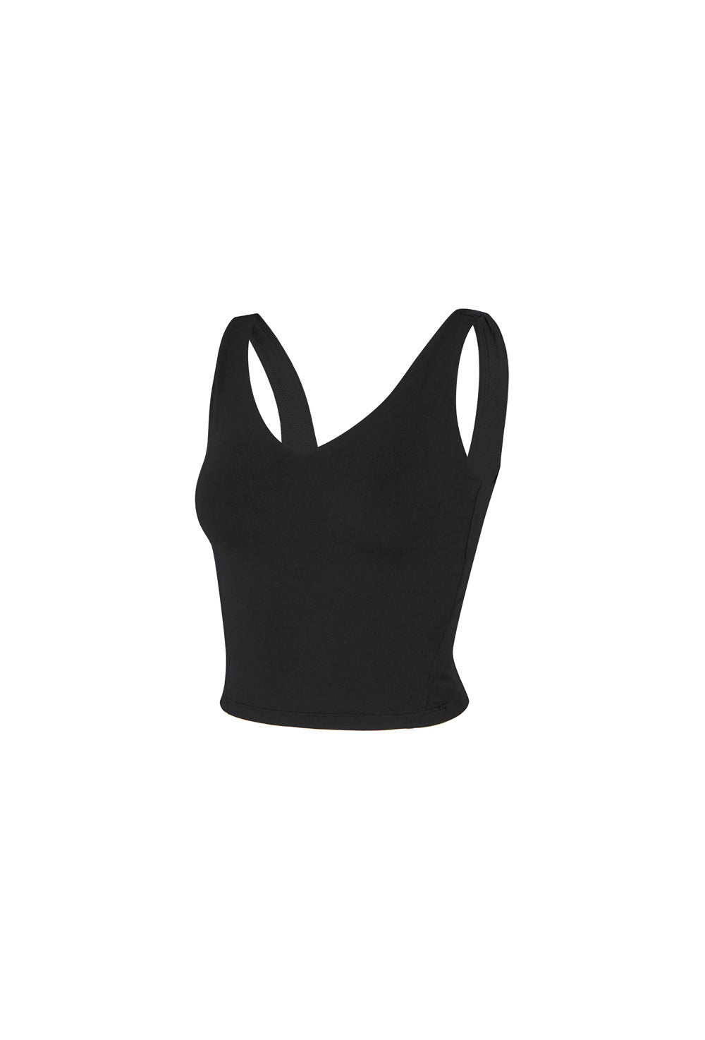 Black Label Signature Breathable V-Neck Crop - Black