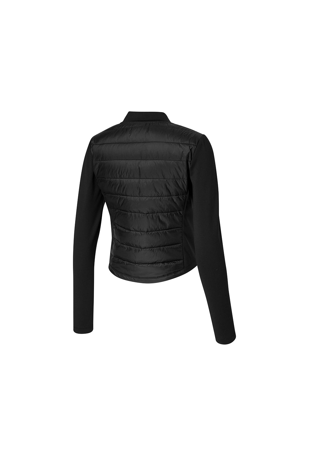 Finger Hole Lightweight Padded Jersey Jacket - Black