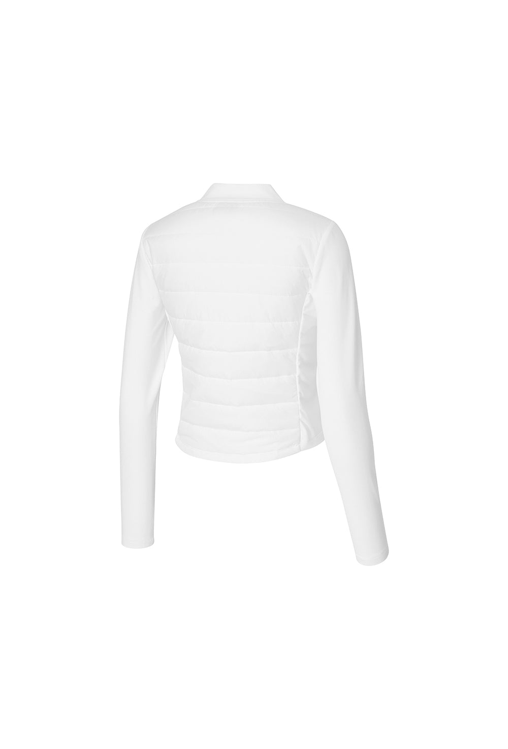 Finger Hole Lightweight Padded Jersey Jacket - Ivory